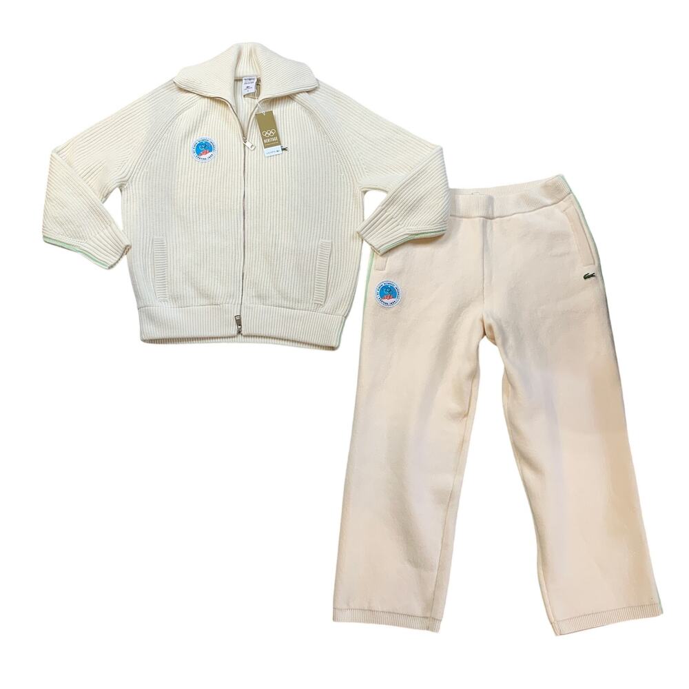 Lacoste x Olympic Heritage Tracksuit Men 6 Ivory Cortina d'Ampezzo Knitwear Logo